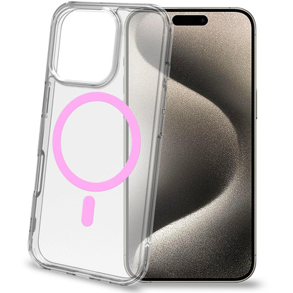 Gelskinmag Magnetic Cover MagSafe iPhone 16 Pro Transparent + Rosa