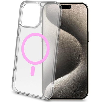 Gelskinmag Magnetic Cover MagSafe iPhone 16 Pro Max Transparent + Rosa