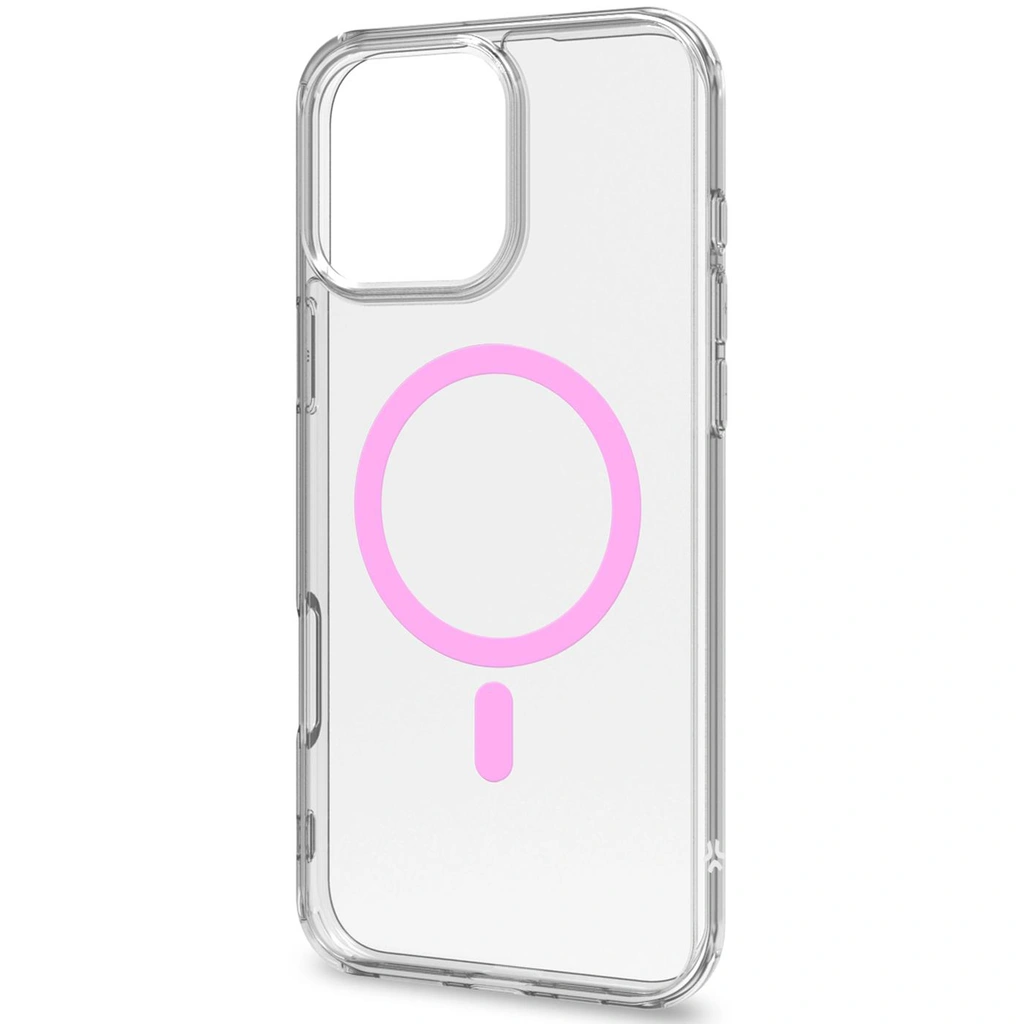 Gelskinmag Magnetic Cover MagSafe iPhone 16 Pro Max Transparent + Rosa