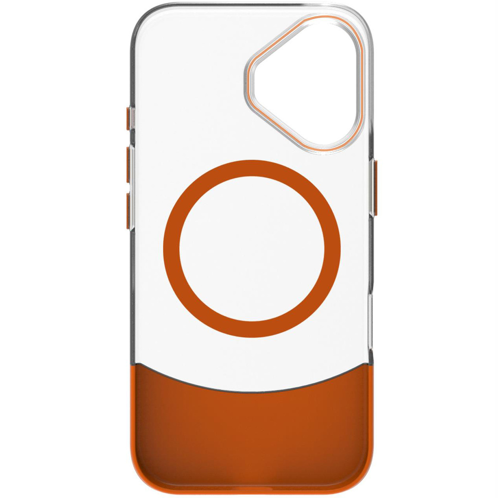 Magdual MagSafe-kompatibelt skal iPhone 16 Orange + Transparent