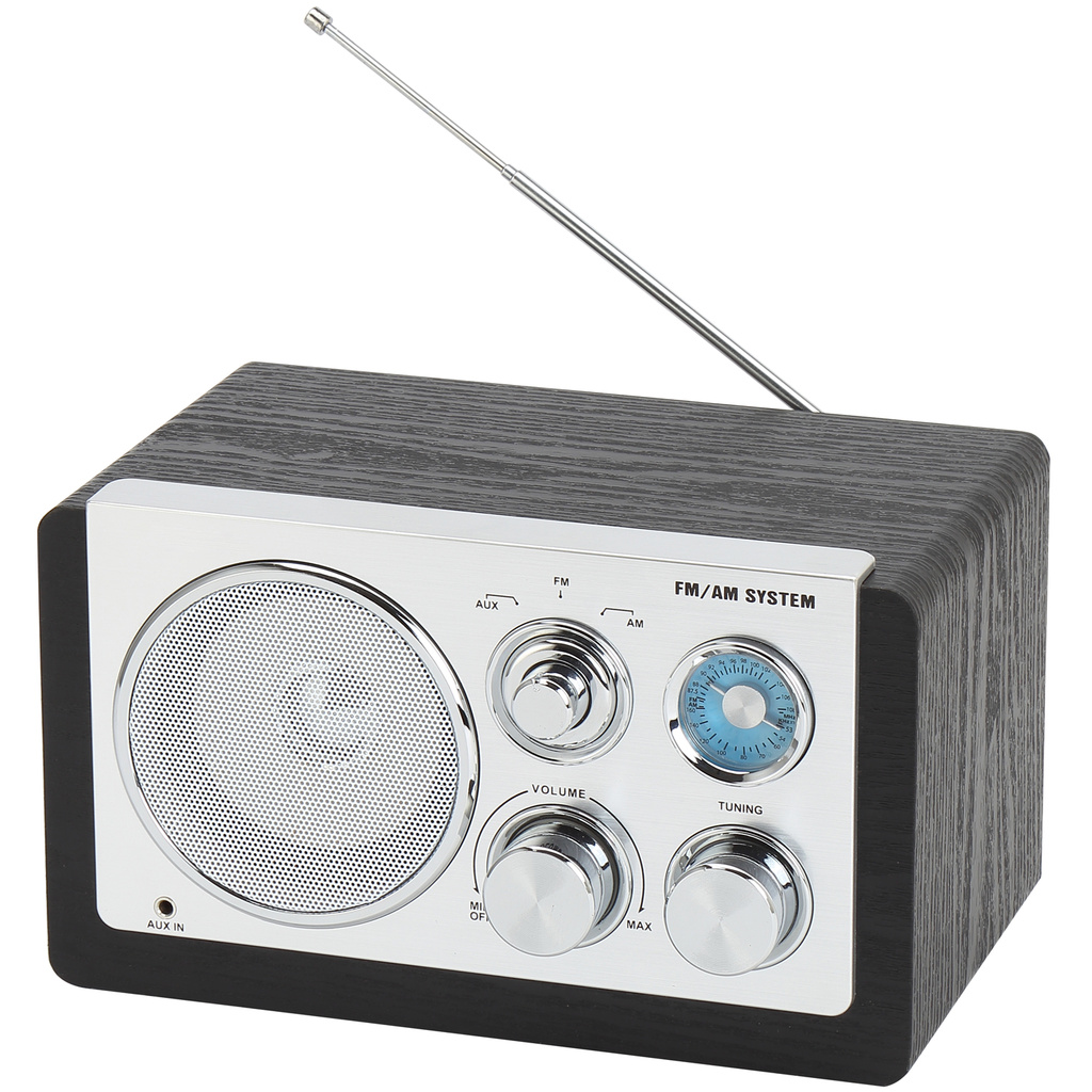 Radio AM/FM Analog inställning AUX-ingång TR-63B Svart