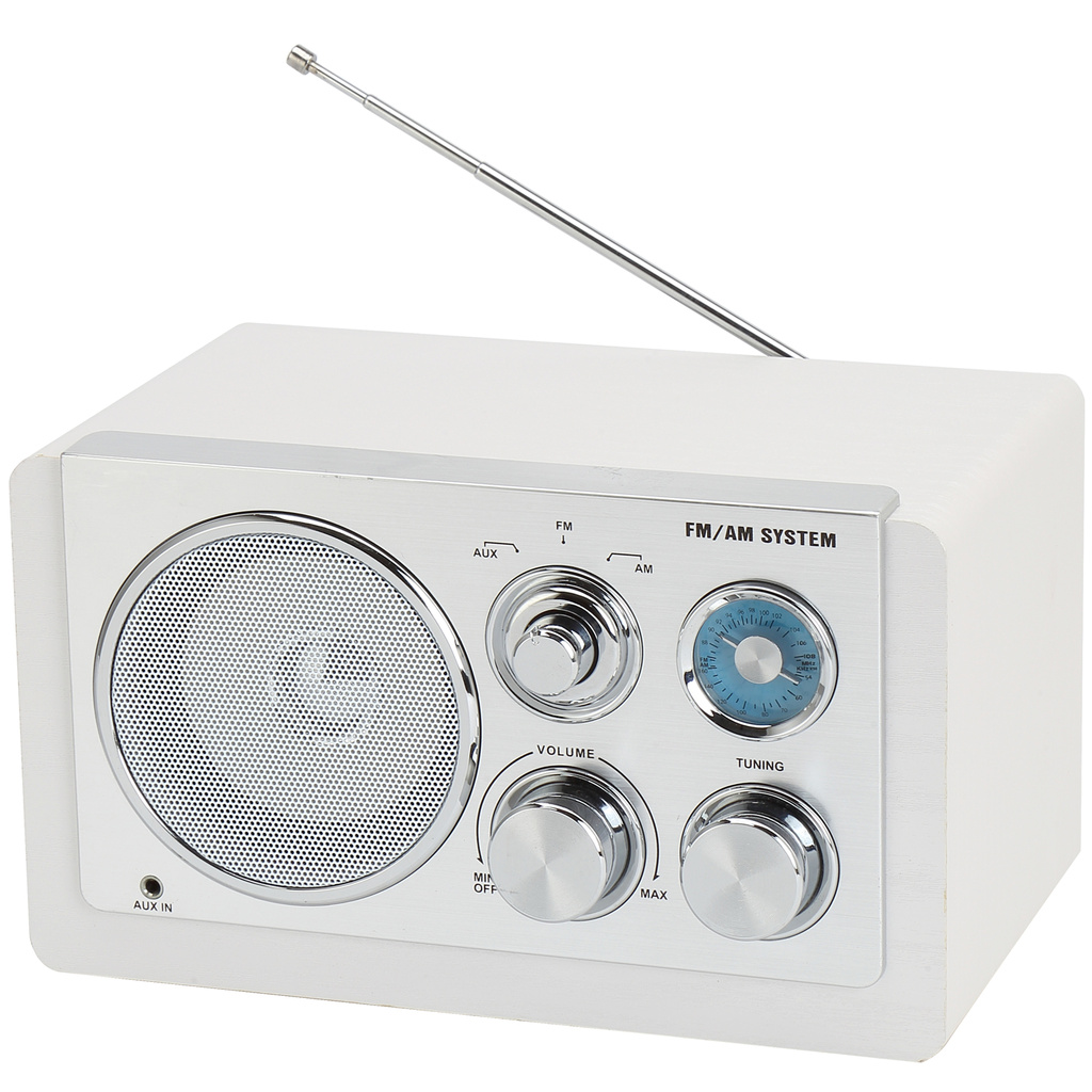 Radio FM AM AUX Analog inställning TR-63W Vit