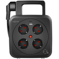 Kabelvinda 5 meter 4 jordade uttag + USB-A/USB-C 20W IP20