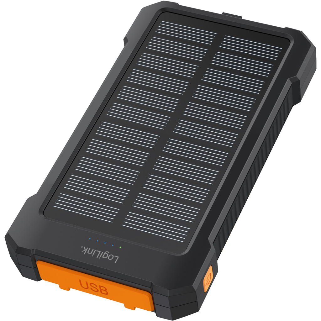 PowerBank 10.000 mAh 12W Solcell Svart