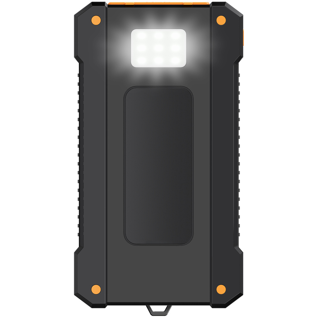 PowerBank 10.000 mAh 12W Solcell Svart
