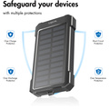 PowerBank 10.000 mAh 12W Solcell Svart
