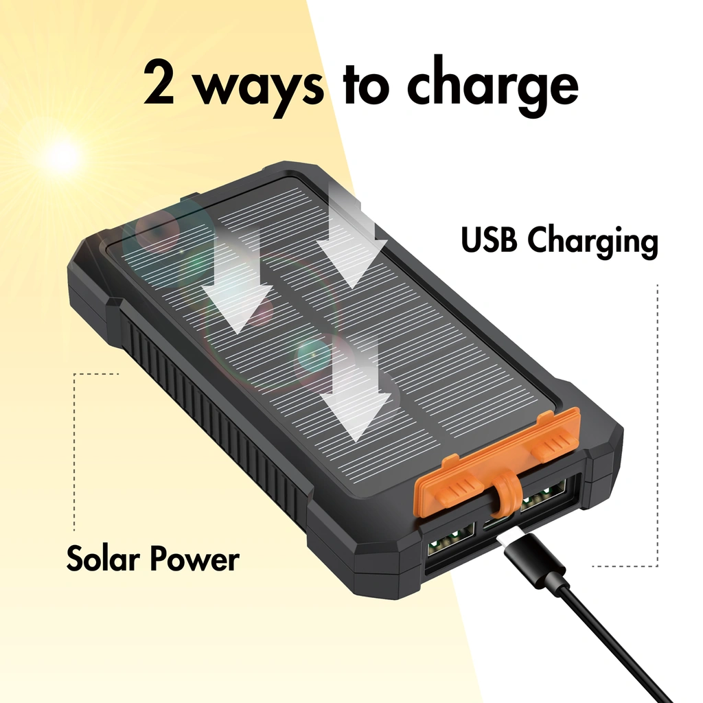 PowerBank 10,000 mAh 12W Solar Black