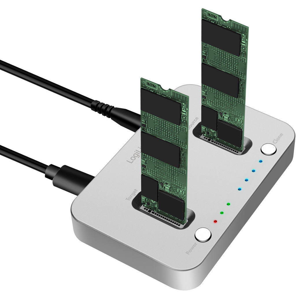 Dubbel M.2 NVMe SSD-dockningsstation USB 3.2 Gen 2
