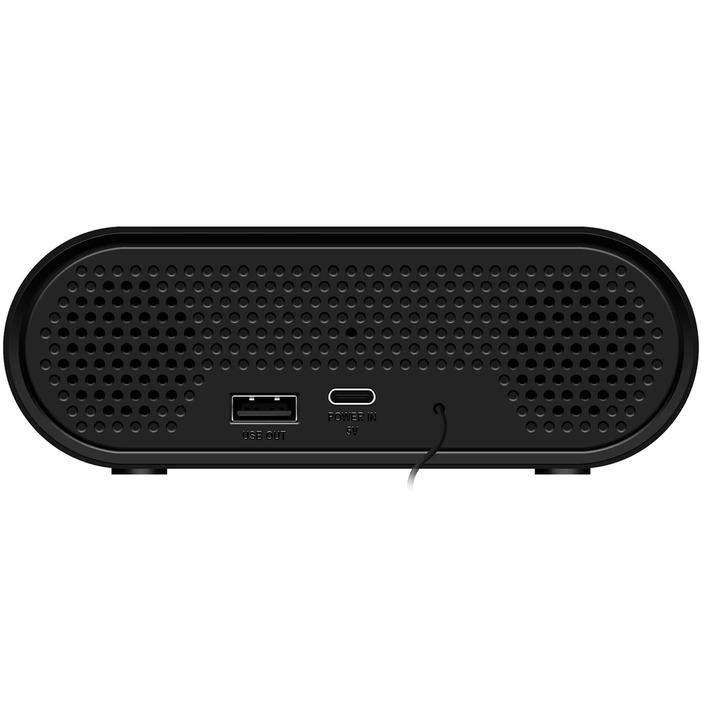 Klockradio Temp/Luftfuktighet USB-C/Batteridrift Svart