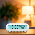 Klockradio Temp/Luftfuktighet USB-C/Batteridrift Vit