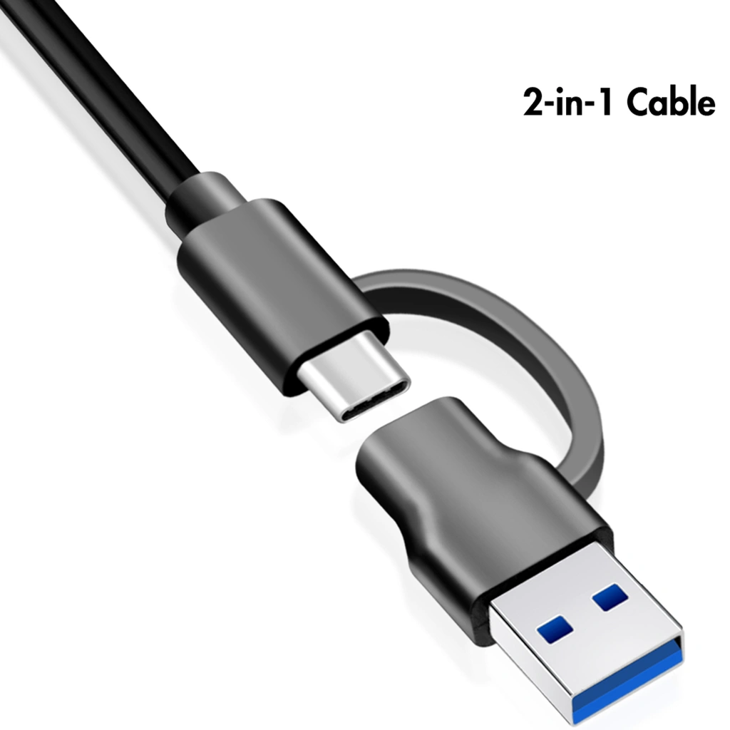 USB-hub 4-port med separata På/Av-knappar USB-C/USB-A in USB 3.2 Gen1