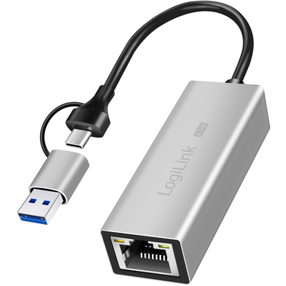 USB-A/USB-C -> 2,5 Gigabit Nätverksadapter RJ45