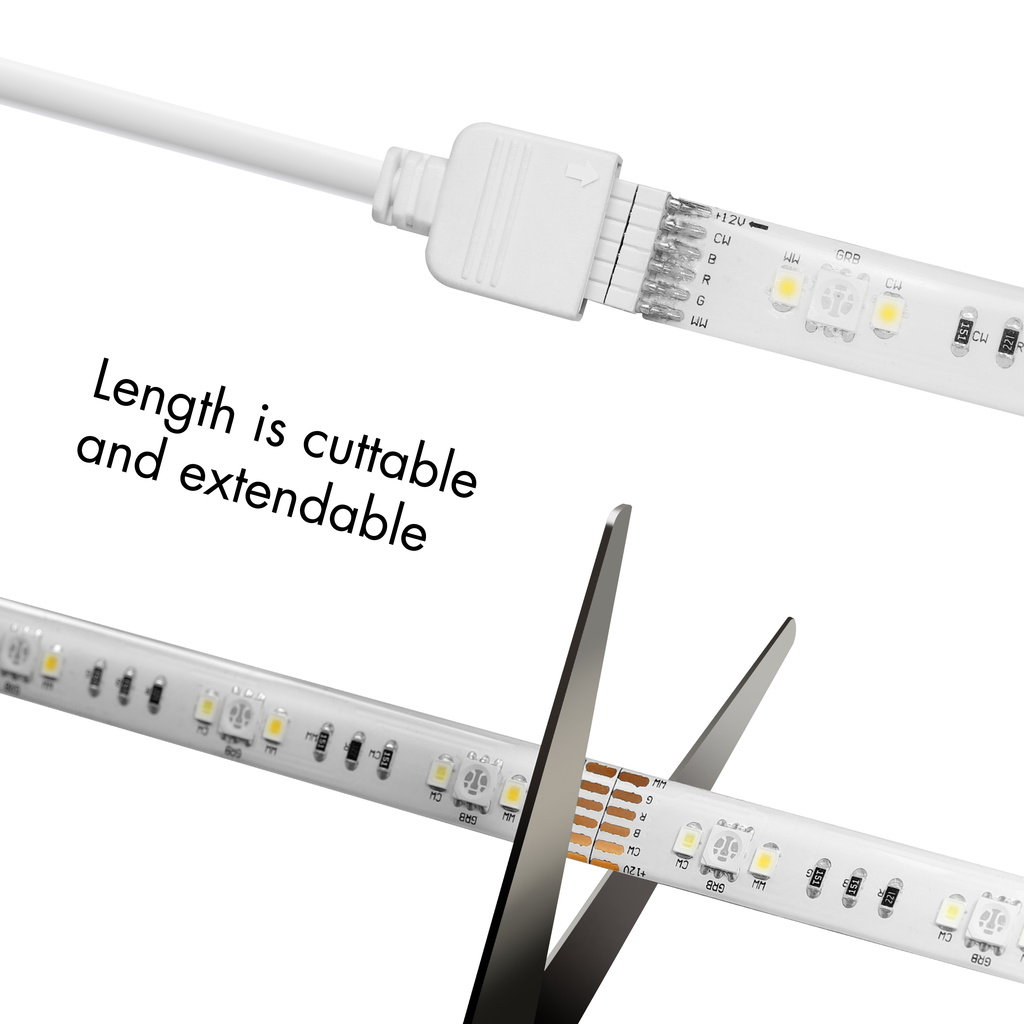 Smart RGB+CCT (RGB + Varm-kallvit) Light-strip 5m WiFi Tuya