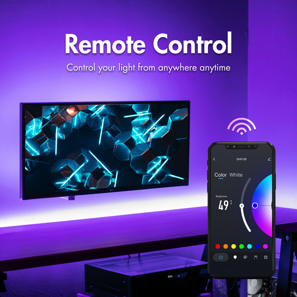 Smart RGB+CCT (RGB + Varm-kallvit) Light-strip 5m WiFi Tuya