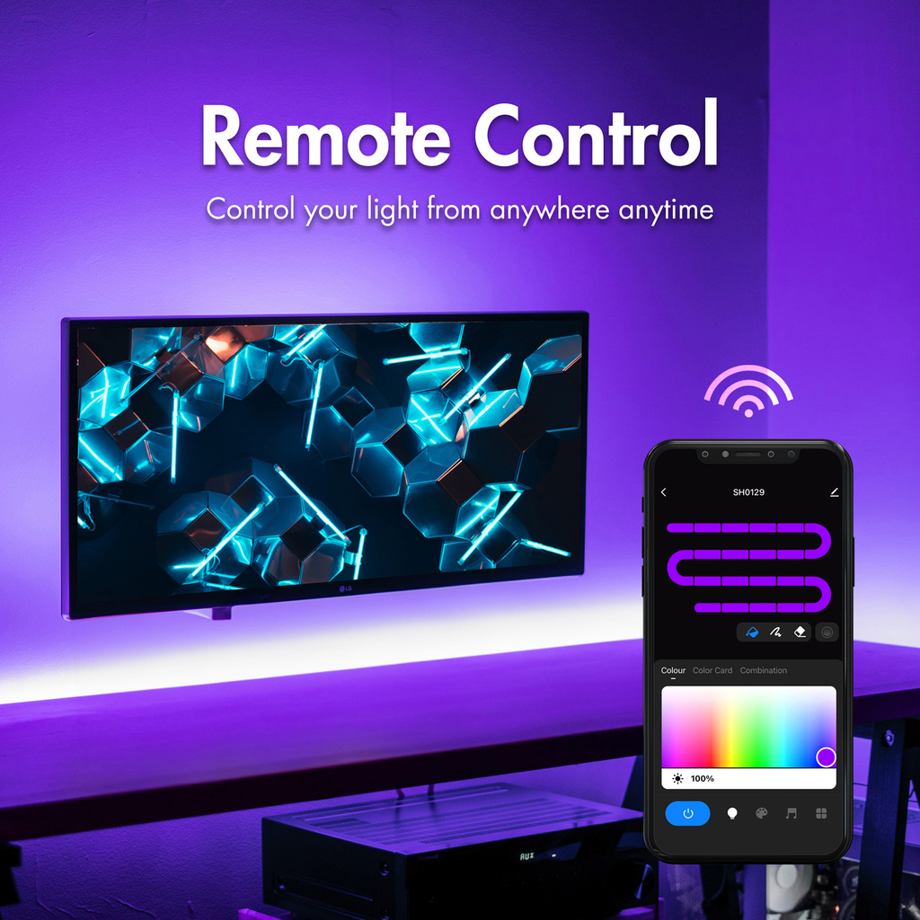 Smart Digital RGB-LED-strip adressbar 400 lm 5m LED WiFi Tuya