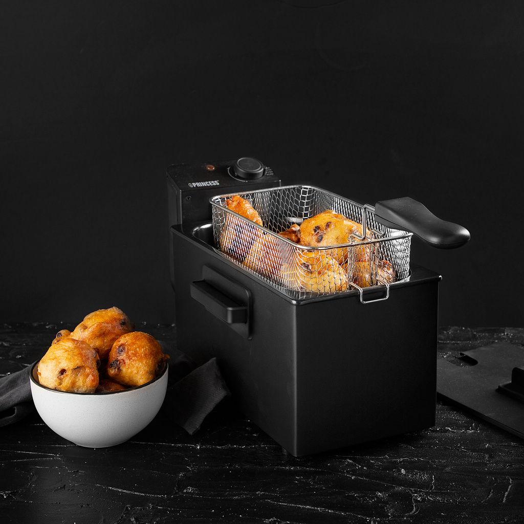 Fritös 3l  182727 Rostfritt stål. Svart 