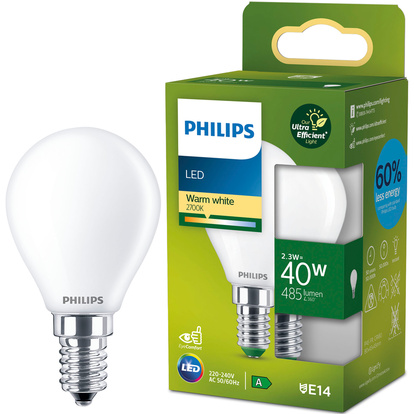 LED E14 Klot P45 2,3W (40W) Frostad 485lm 2700K Energiklass A