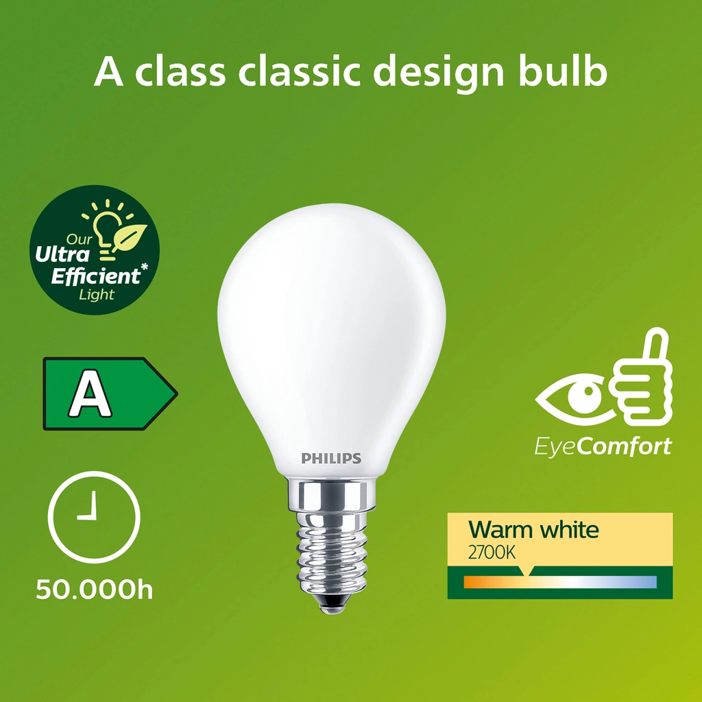 LED E14 Klot P45 2,3W (40W) Frostad 485lm 2700K Energiklass A