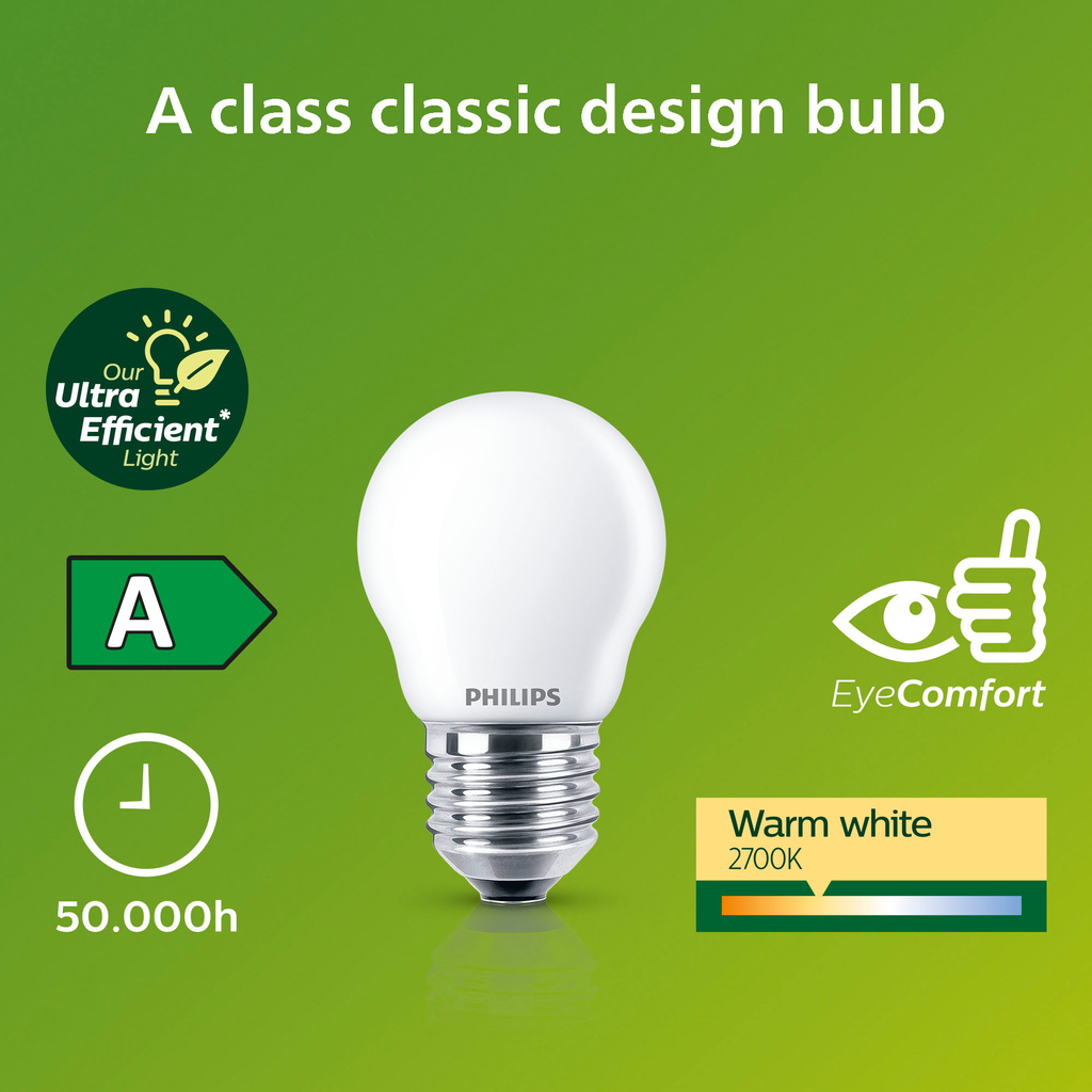 LED E27 Klot P45 2,3W (40W) Frostad 485lm 2700K Energiklass A