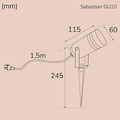 Sebastian Ground spotlight GU10 Max. 35W 230V IP65 Anthracite