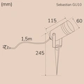Sebastian Ground spotlight GU10 Max. 35W 230V IP65 Anthracite