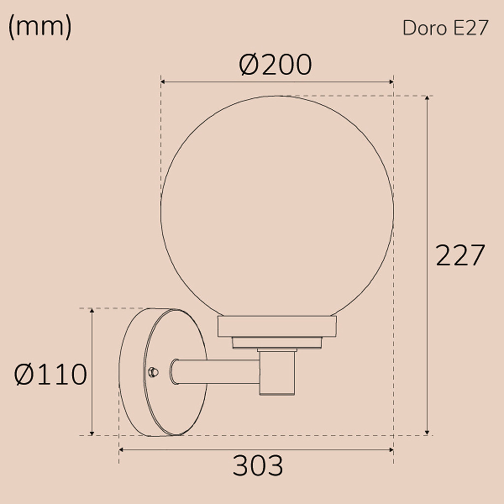 Doro Väggarmatur E27-sockel IP44 Antracit