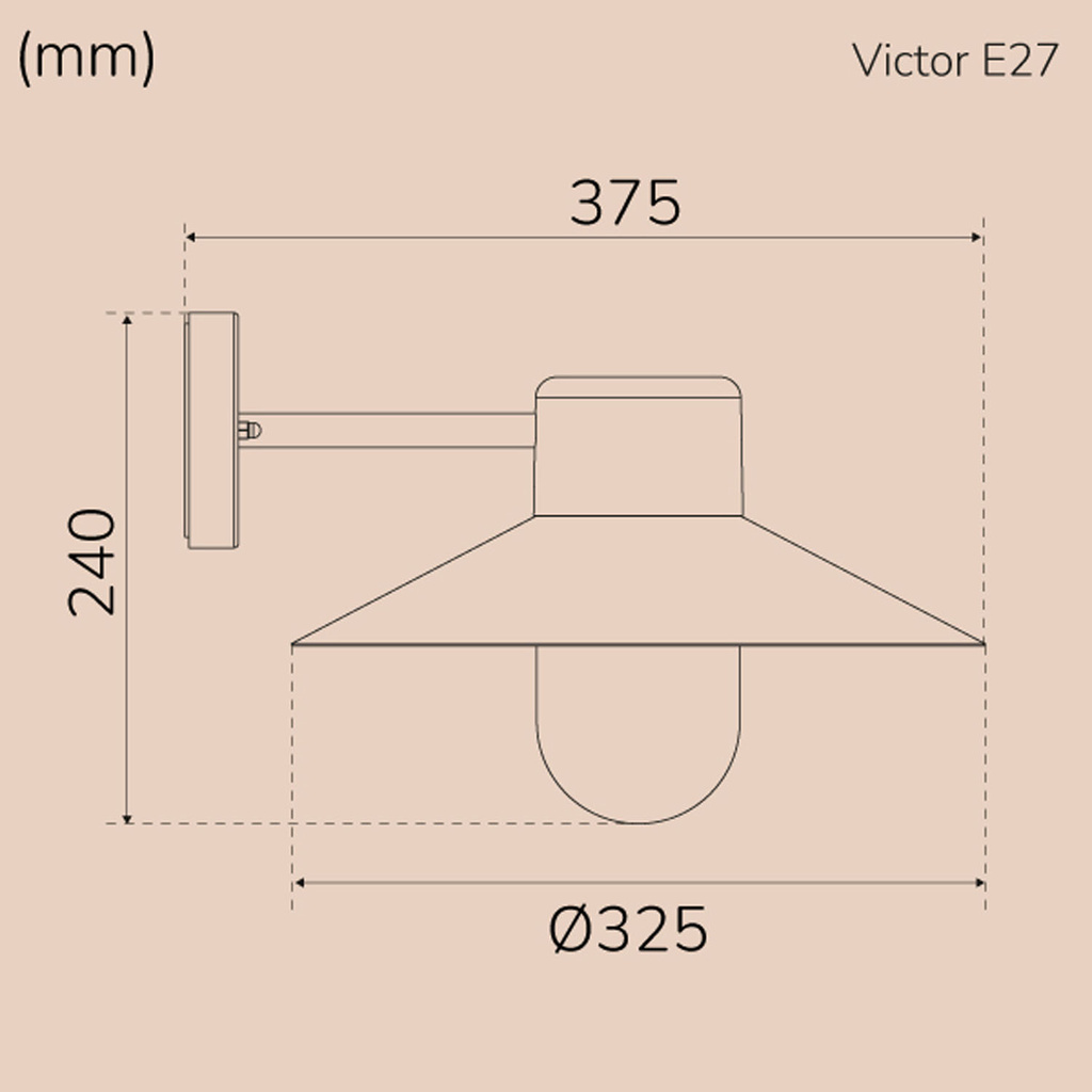 Victor Väggarmatur E27-sockel IP44 Antracit