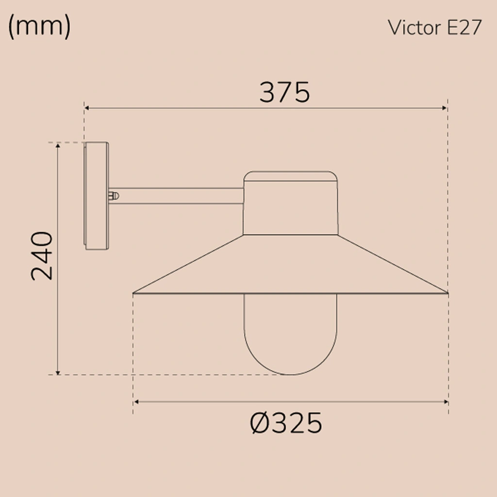 Victor Väggarmatur E27-sockel IP44 Corten