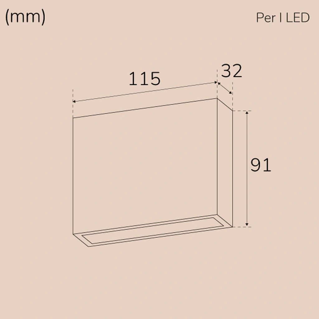 Per I Väggarmatur LED IP54 3000K 4W 210lm Antracit