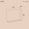 Per I Väggarmatur LED IP54 3000K 4W 210lm Antracit