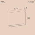 Per II Väggarmatur LED IP54 3000K 6W 430lm Vit