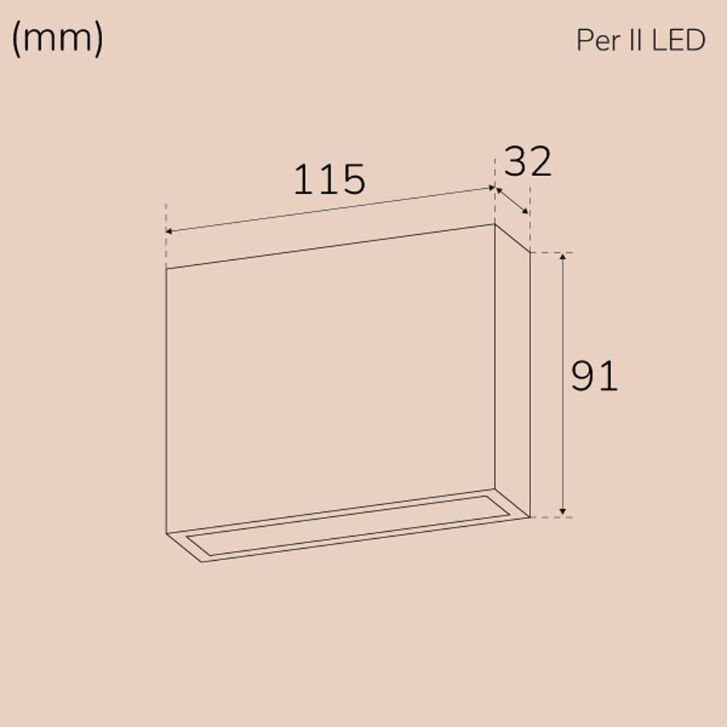 Per II Väggarmatur LED IP54 3000K 6W 430lm Antracit