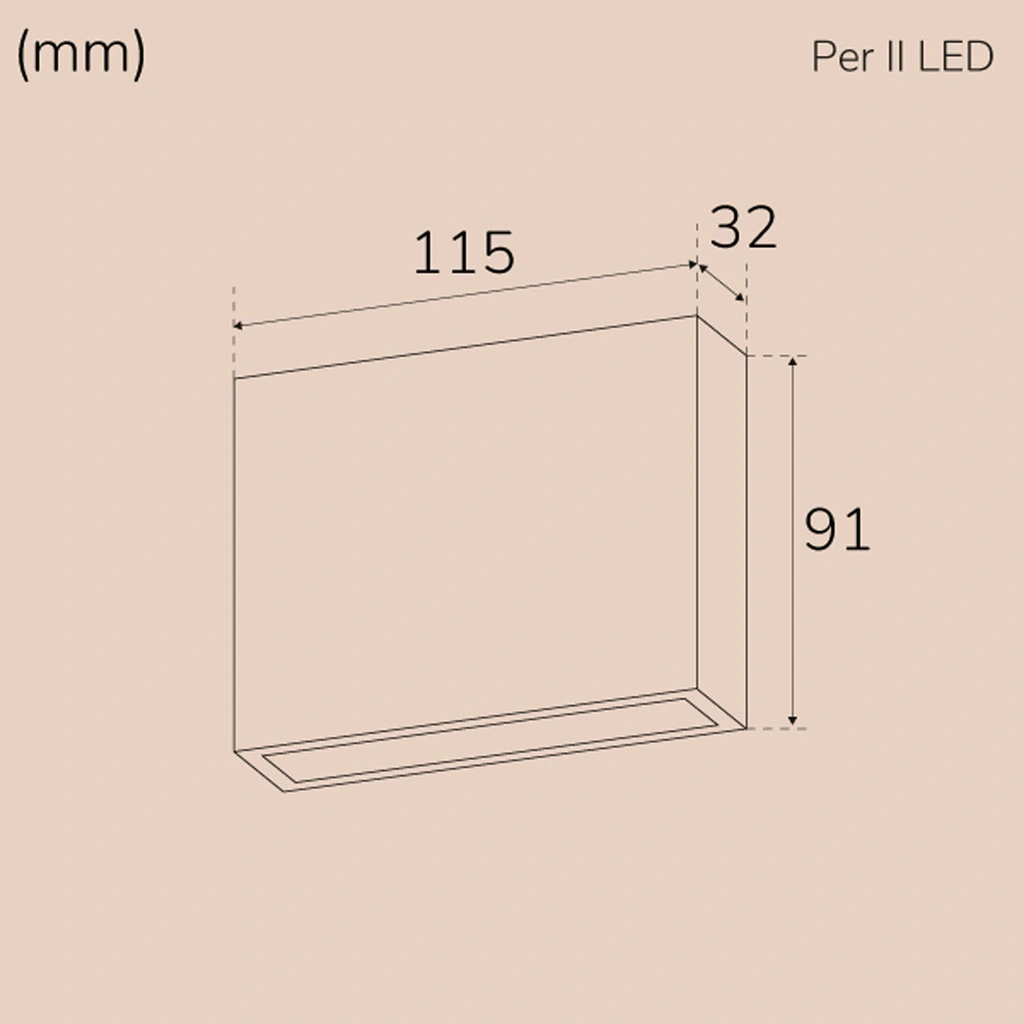 Per II Väggarmatur LED IP54 3000K 6W 430lm Corten