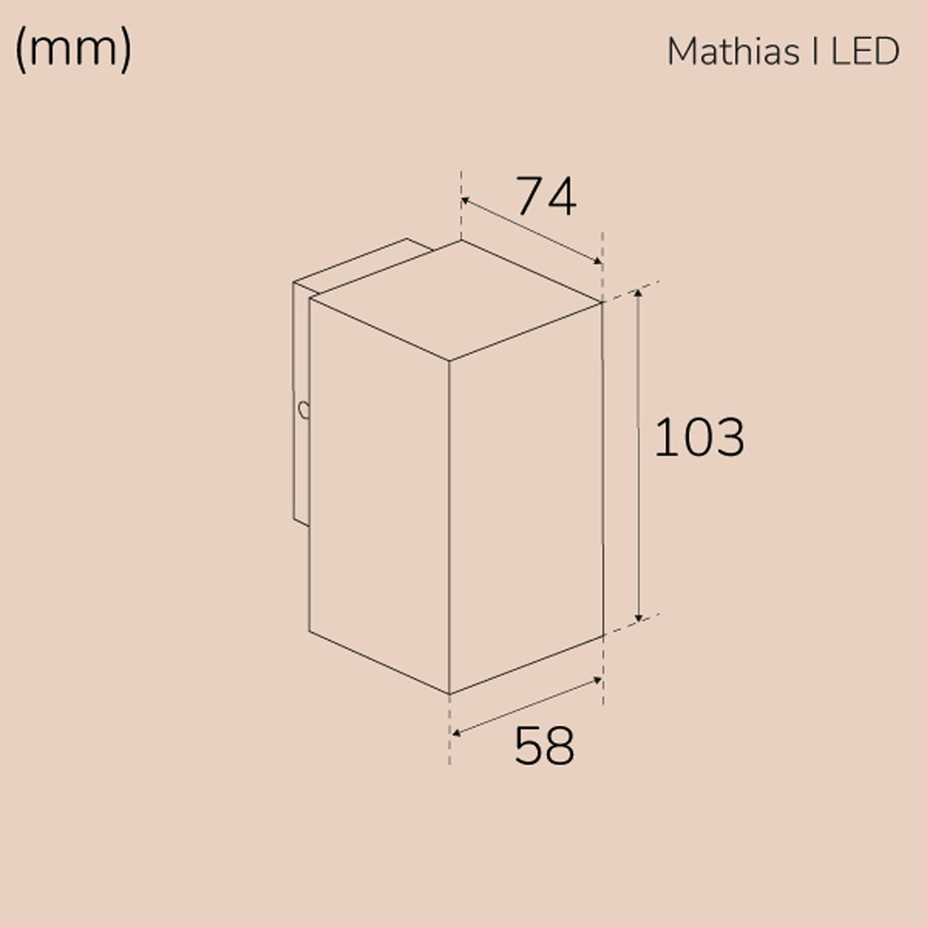 Mathias I Väggarmatur LED IP65 3000K 3W 290lm Antracit
