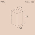 Mathias I Väggarmatur LED IP65 3000K 3W 290lm Antracit
