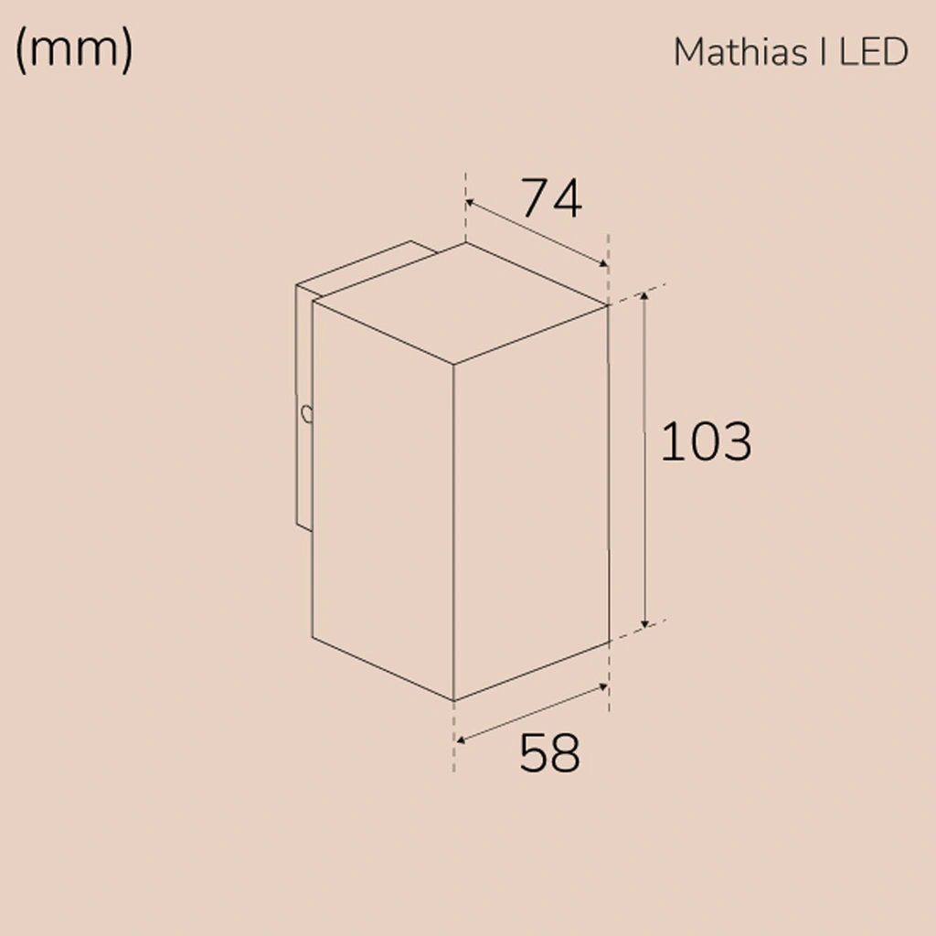 Mathias I Väggarmatur LED IP65 3000K 3W 290lm Corten