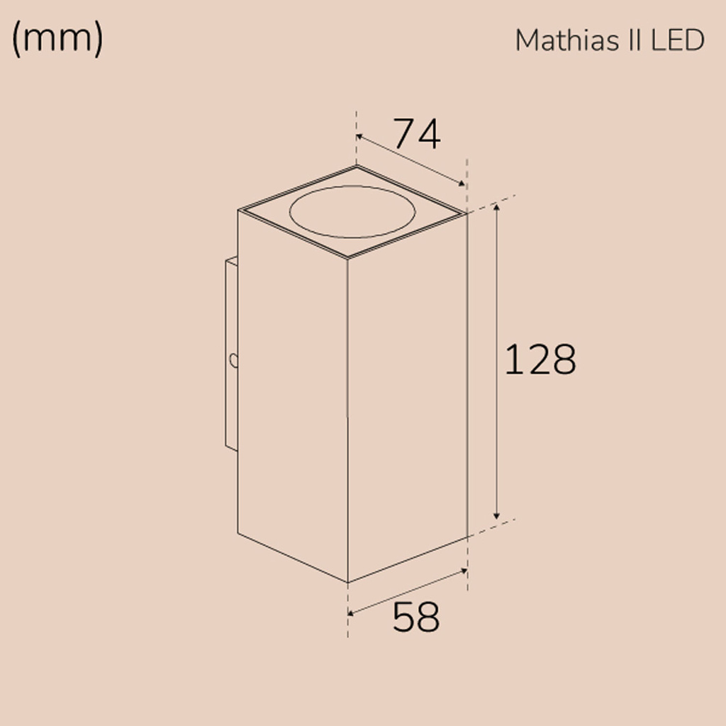 Mathias II Väggarmatur LED IP65 3000K 6W 520lm Vit