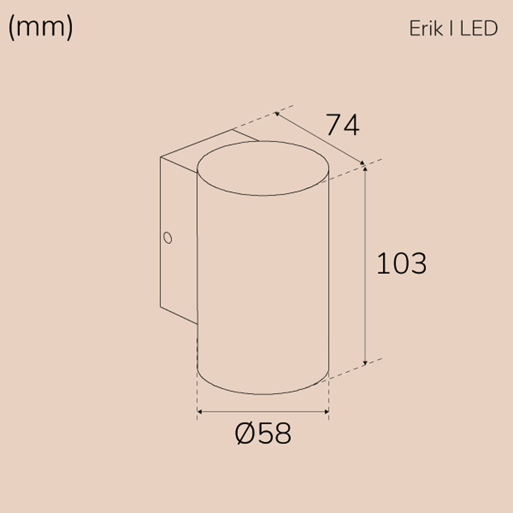 Erik I Väggarmatur LED IP65 3000K 2W 293lm Antracit