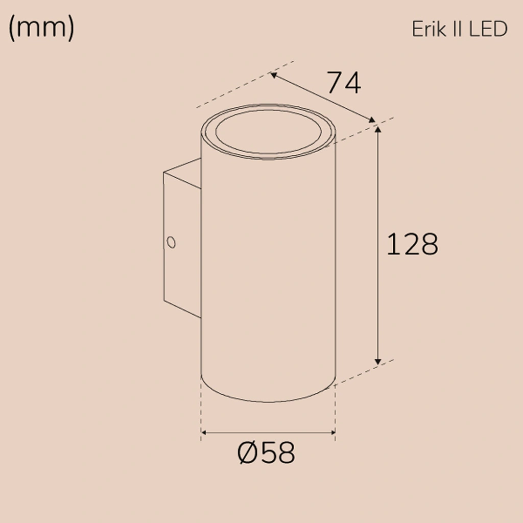 Erik II Väggarmatur LED IP65 3000K 6W 494lm Corten