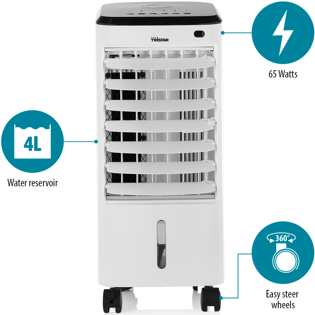 Luftkylare med Isklampar och Timer 4L 65W