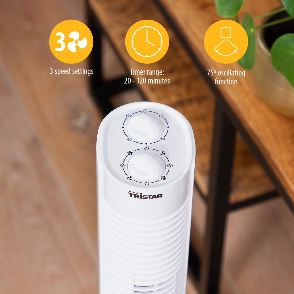 Tower Fan 73cm with Timer