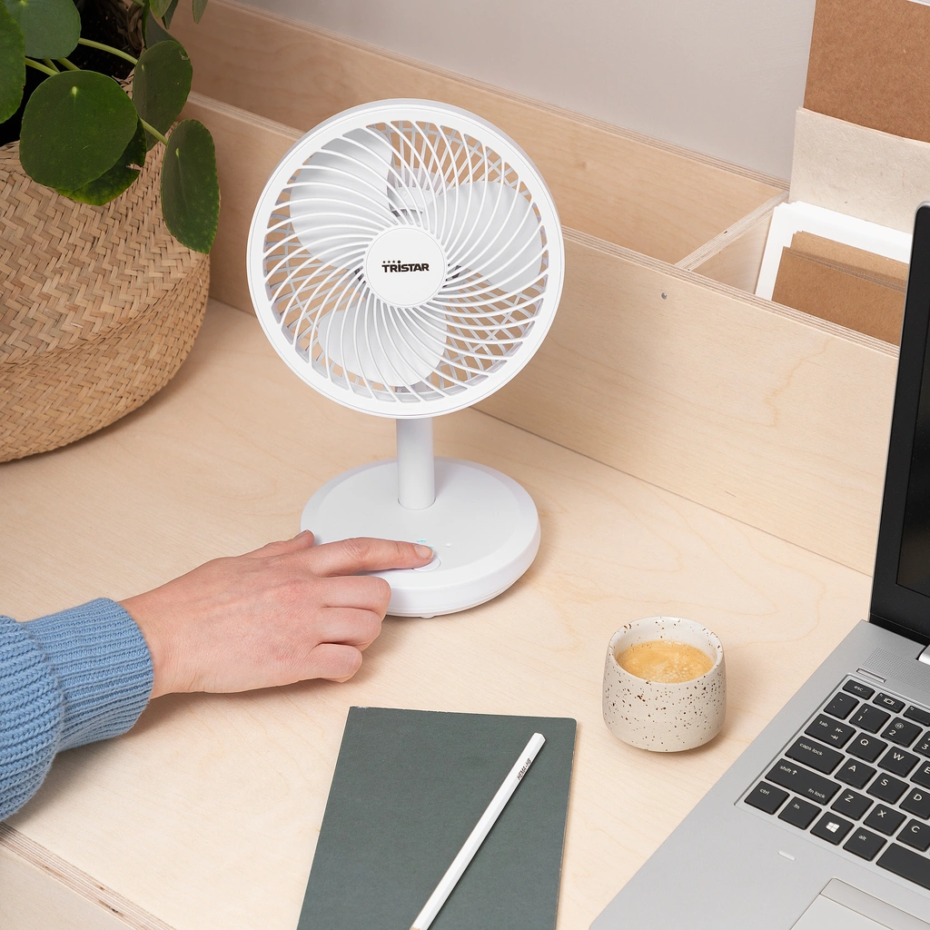 Laddbar Bordsfläkt Vit