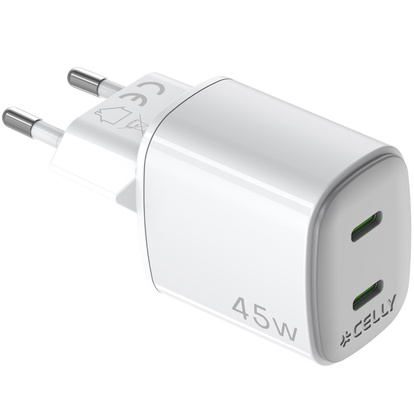 USB-laddare GaN 2 x USB-C PD 45W