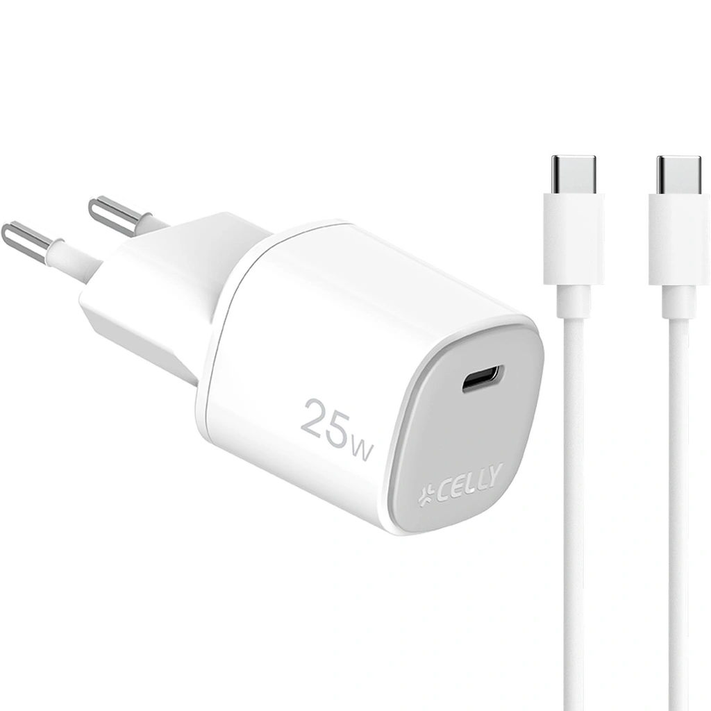 Laddare 25W PD + USB-C-kabel Vit