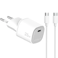 Laddare 25W PD + USB-C-kabel Vit