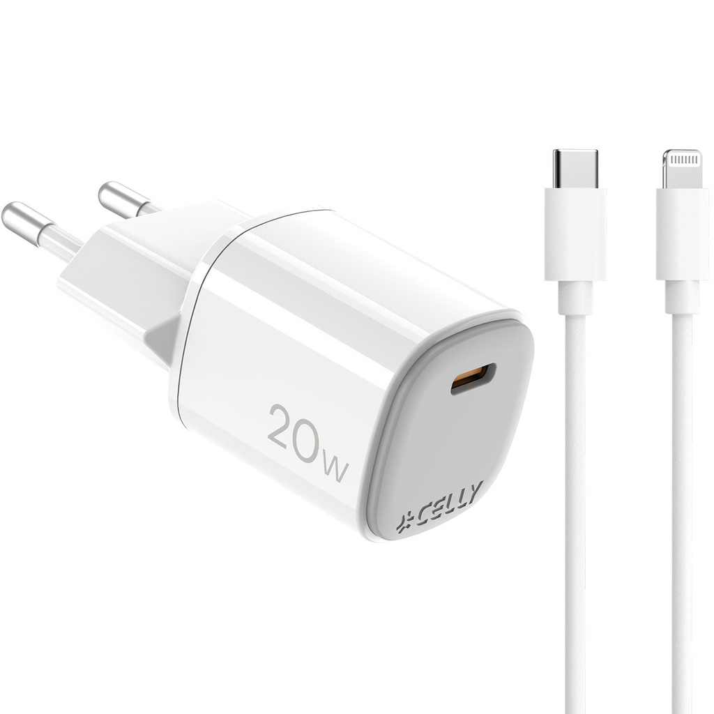 Laddare 20W PD + Lightning-kabel Vit