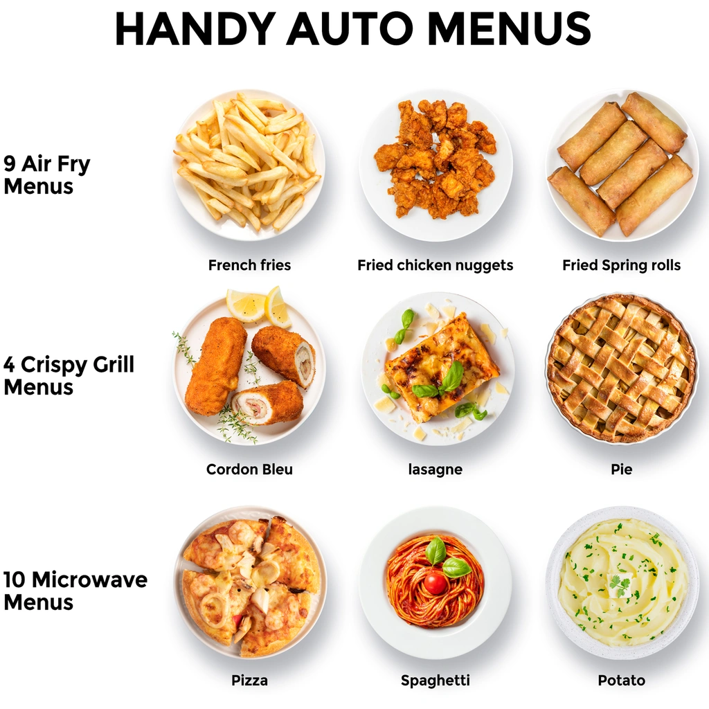 Mikrovågsugn 26L, 3 i 1 Grill/Airfryer 900/1000/2100W