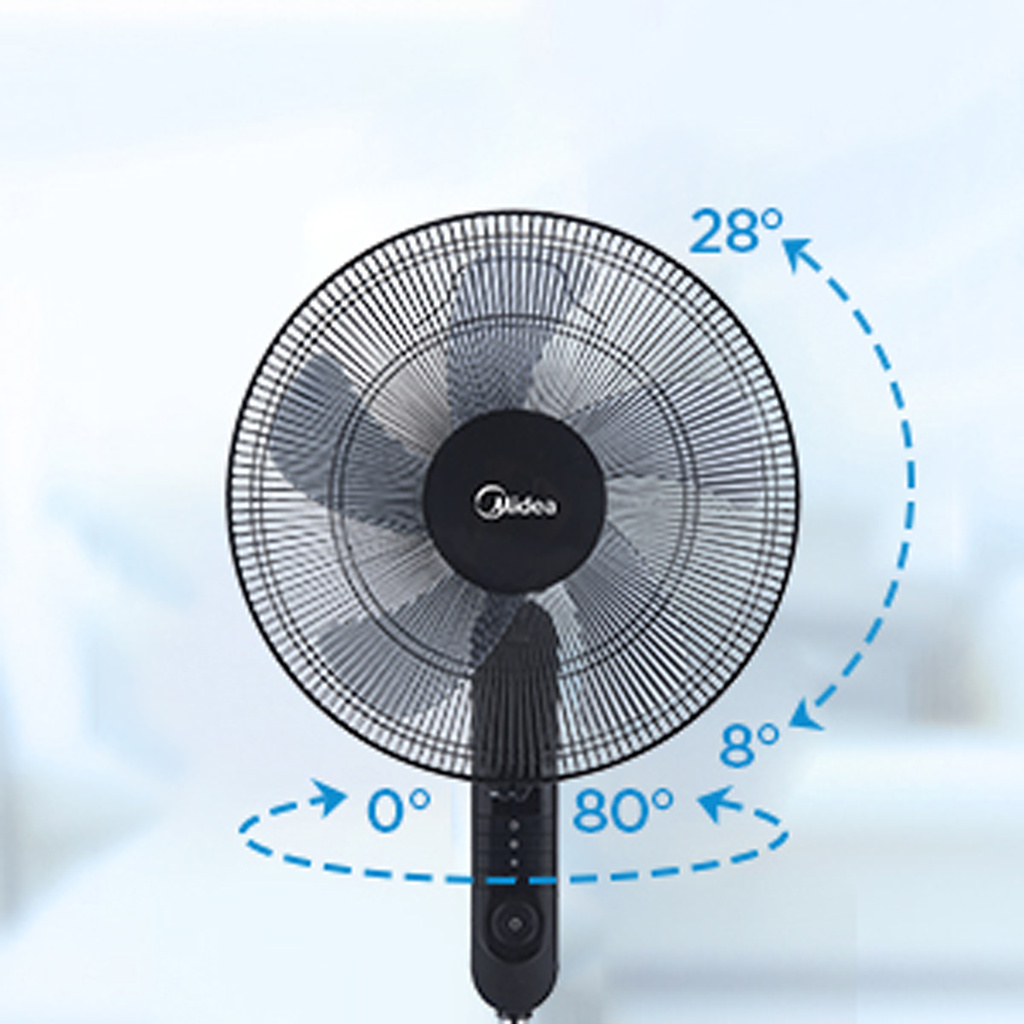 Golvfläkt 3 Hastigheter och Fjärrkontroll, Svart