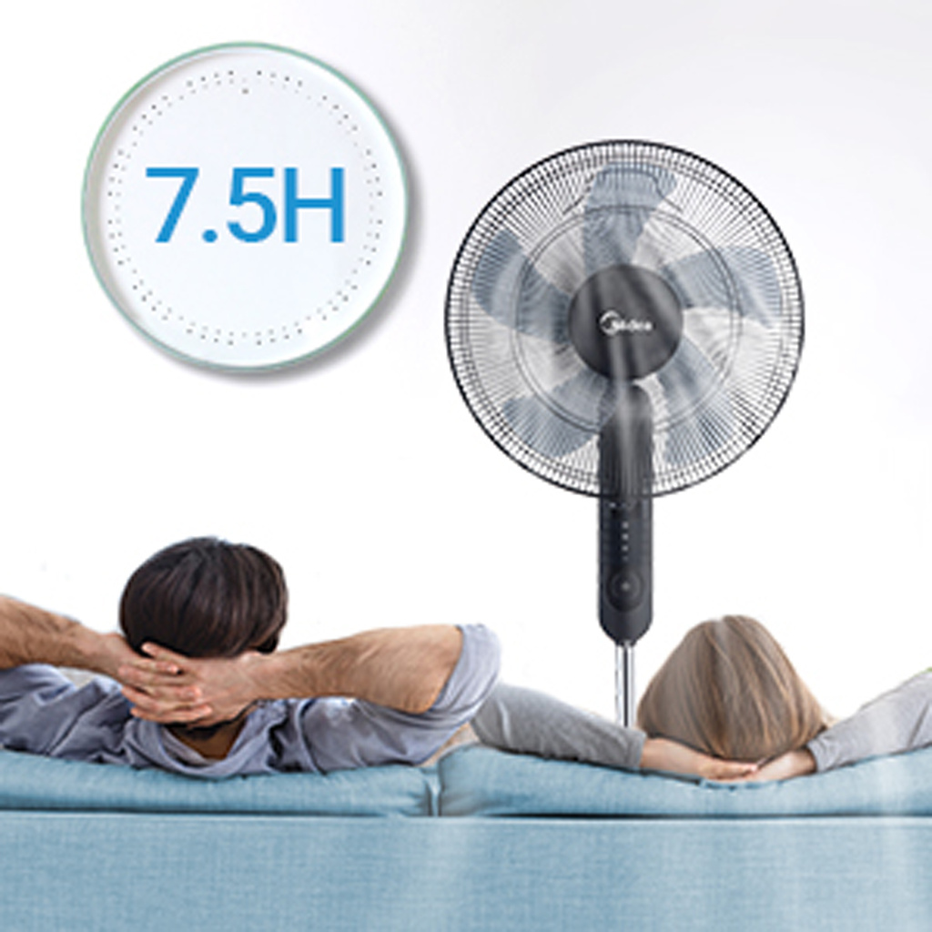 Golvfläkt 3 Hastigheter och Fjärrkontroll, Svart