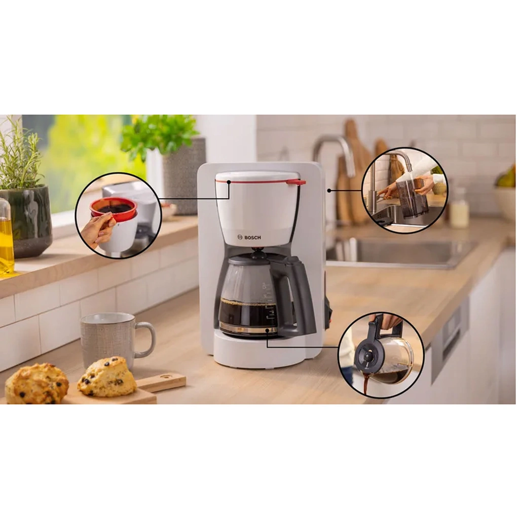 Kaffebryggare TKA2M111 Vit  1200Watt Avtagbar tank